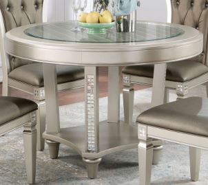 round glam dining table