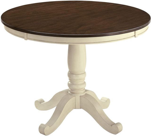 Signature Design by Ashley® Whitesburg Cottage White Round Dining Table Base