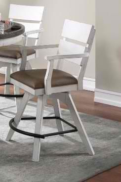 ECI Furniture La Sierra Distressed White/Grayish-Brown Counter Spectator Stool