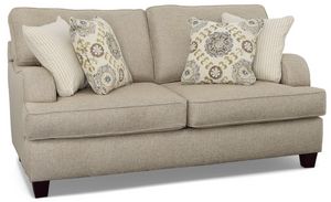 Fusion Furniture Crossroads Mink Brown Stationary Loveseat