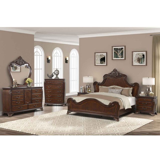 Montecito Cherry 4 Piece Queen Bedroom Set | JR Furniture USA ...