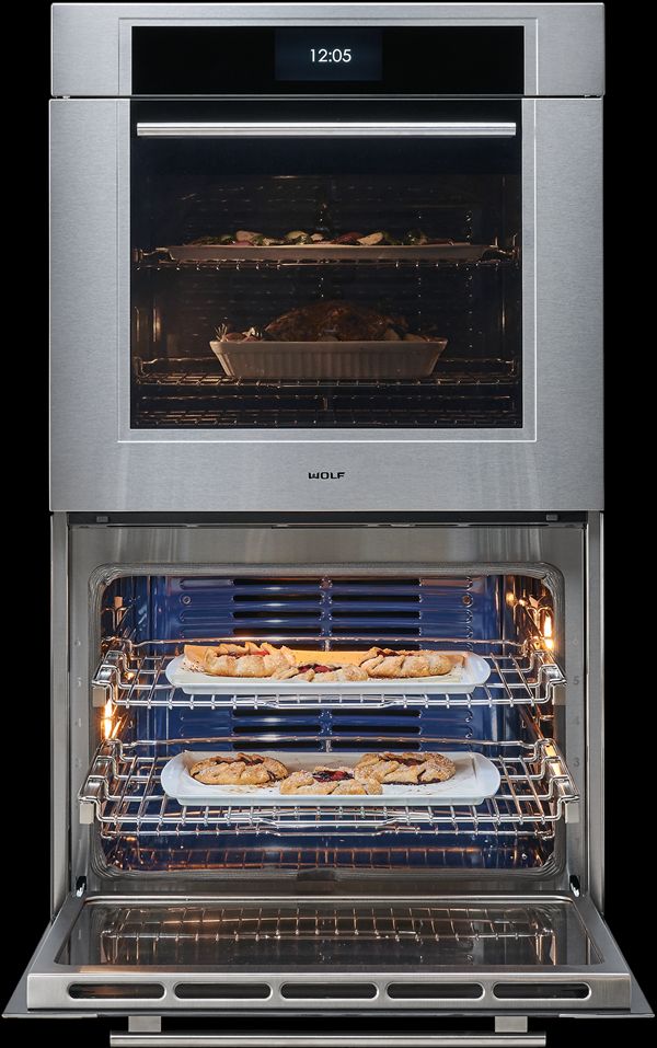 Wolf® M Series 30" Stainless Steel Transitional Double Electric Built in Wall Oven-3