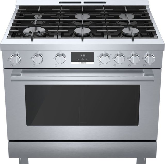 Bosch® 800 Series 36" Stainless Steel Pro Style Dual Fuel Range-3