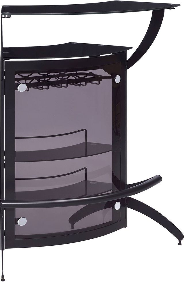 Coaster® Smoked and Black 3-Bottle Wine Rack Bar Unit 1