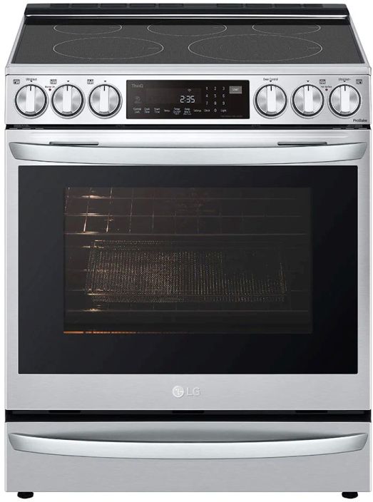 white drop in electric range