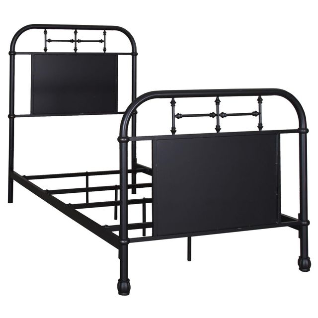 Liberty Vintage Black Metal Twin Bed with Rails-1
