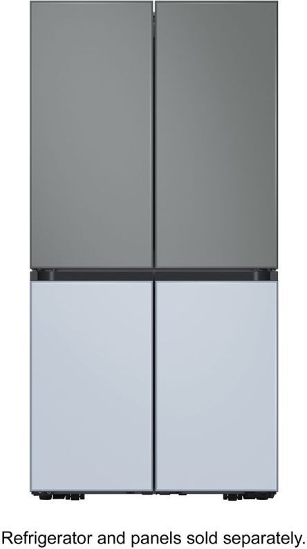 Samsung Bespoke 29.0 Cu. Ft. Matte Black Steel 4-Door Flex French Door Refrigerator in Customizable Panel 25