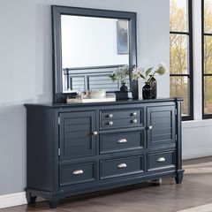 Furniture of America® Manzanillo Slate Blue Dresser and Mirror