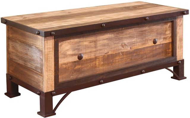International Furniture© Antique Wood Storage Trunk-0