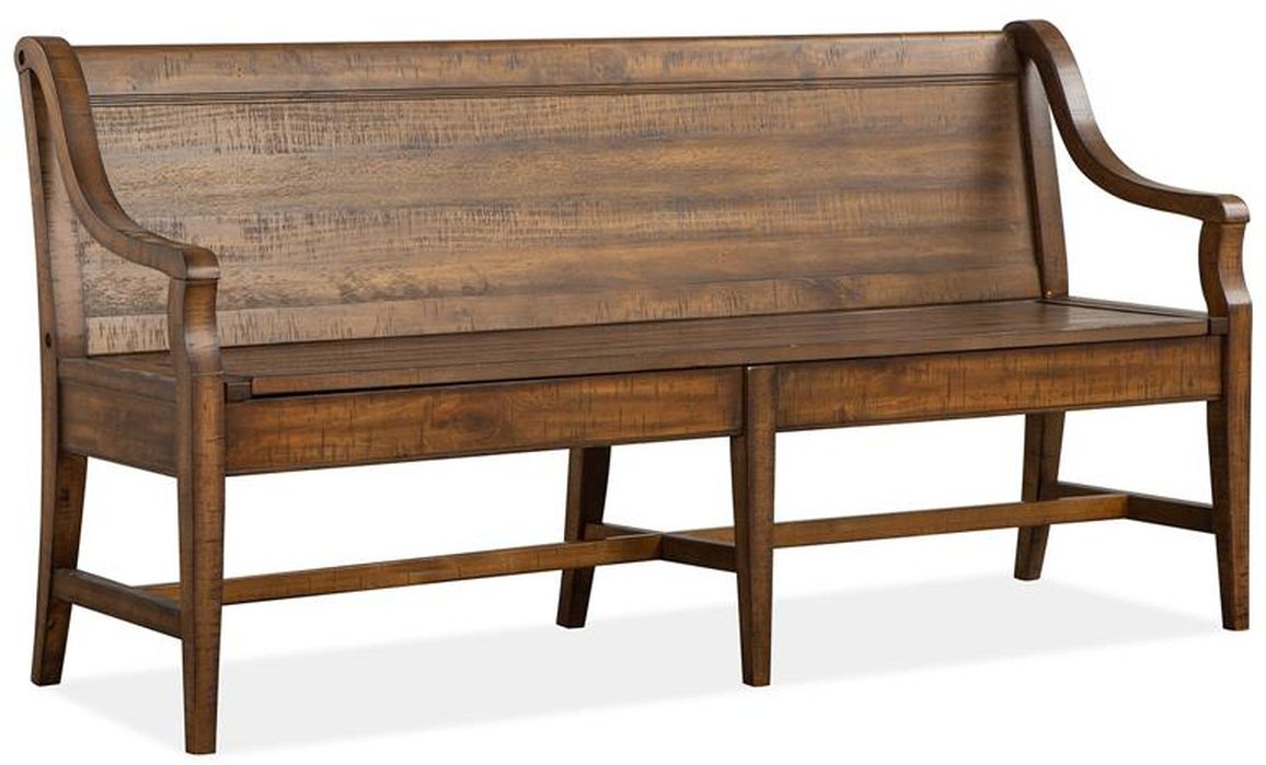 Magnussen Home® Bay Creek Toasted Nutmeg Bench with Back