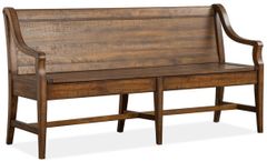 Magnussen Home® Bay Creek Toasted Nutmeg Bench with Back-D4398-79