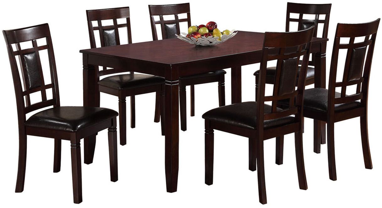 dark brown 7 piece dining set