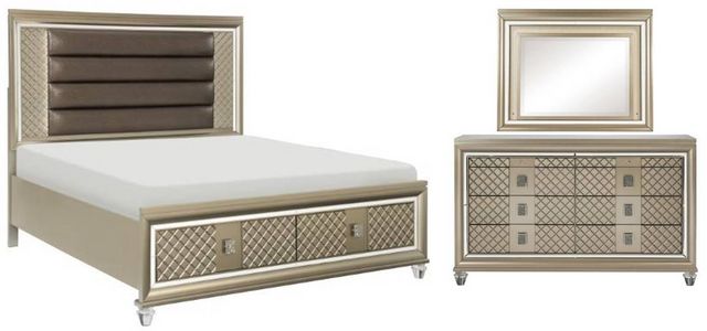 Homelegance® Loudon 3-Piece Champagne Metallic Queen Bedroom Set ...