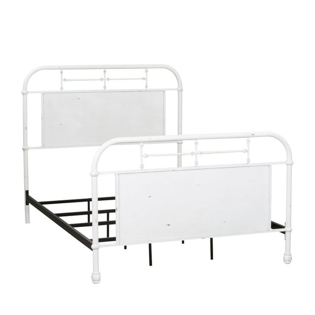Liberty Vintage White Metal Twin Bed with Rails-2