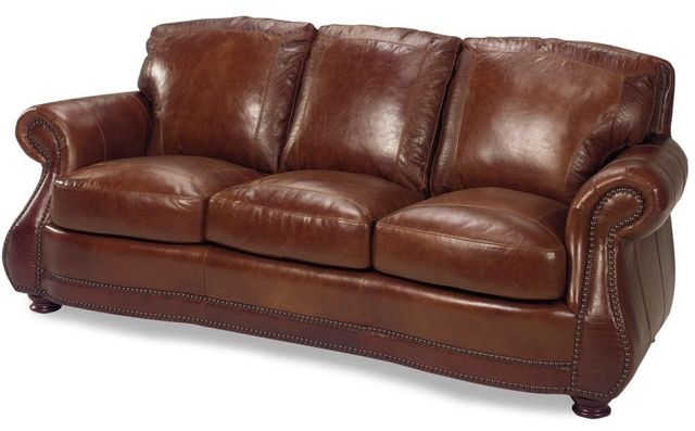 USA Premium Leather Furniture 9055 Brandy Gator All Leather Sofa-1