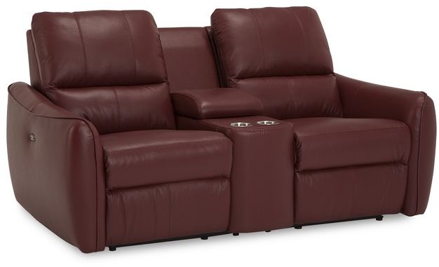 Palliser® Furniture Arlo Red Manual Reclining Loveseat with Console 