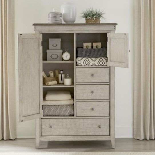 Liberty Ivy Hollow Dusty Taupe/Weathered Linen Door Chest 5