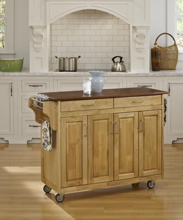 homestyles® Create-a-Cart Natural Wood/Oak Kitchen Cart-1