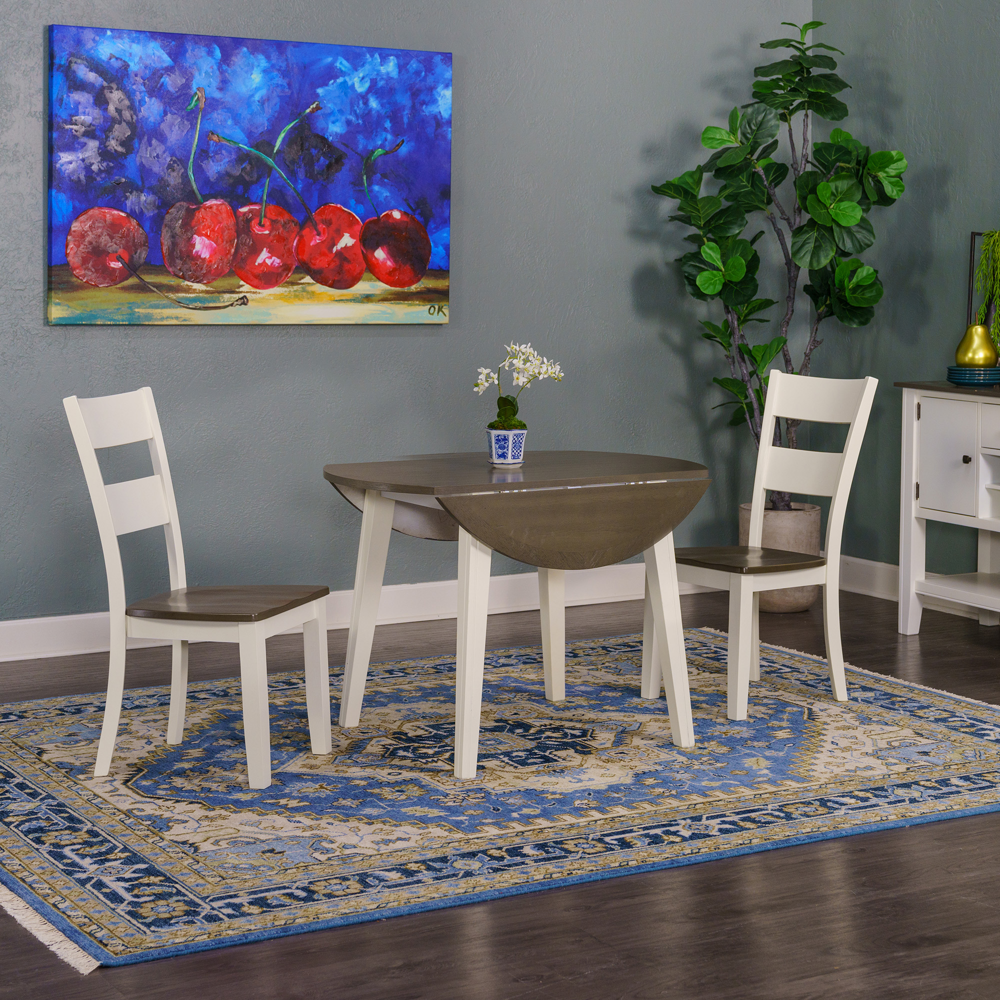 Slannery dining table and 2 online chairs