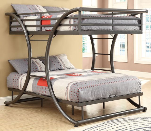 Coaster® Stephan Gunmetal Full Over Full Bunk Bed 1