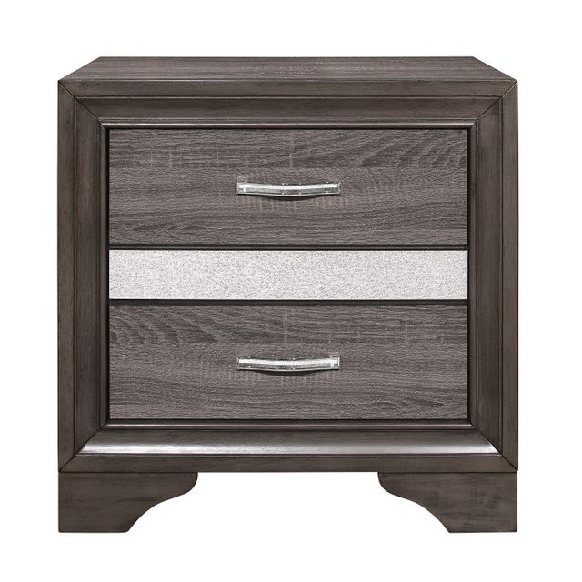 Mazin Furniture Luster Gray Nightstand 