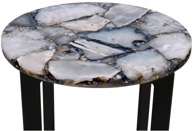 Moe's Home Collections Blanca White Agate Accent Table 2