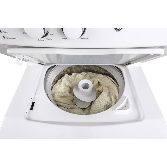 GE® Unitized Spacemaker 4.4 Cu. Ft. Washer, 5.9 Cu. Ft. Dryer White Electric Stack Laundry 4