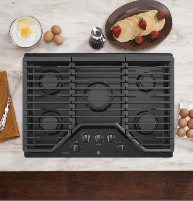 GE Profile™ Series 30" Black Stainless Built In Gas Cooktop 2