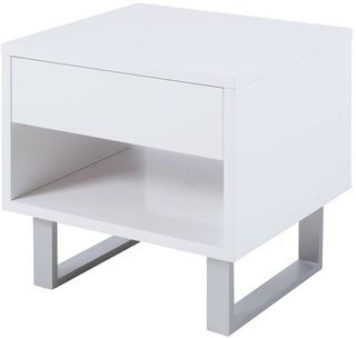 Coaster® Glossy White 1-Drawer End Table High