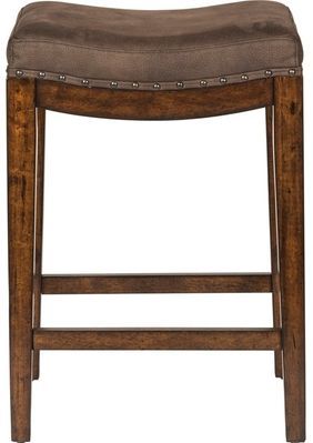 Liberty Furniture Aspen Skies Weathered Brown Upholster Bar Stool 0