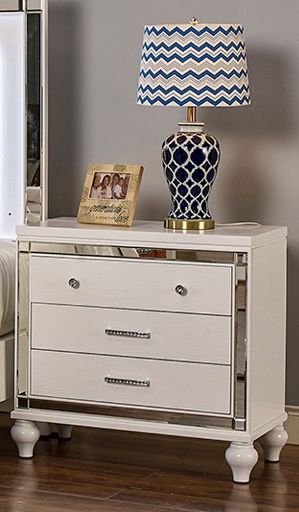 classic white nightstand