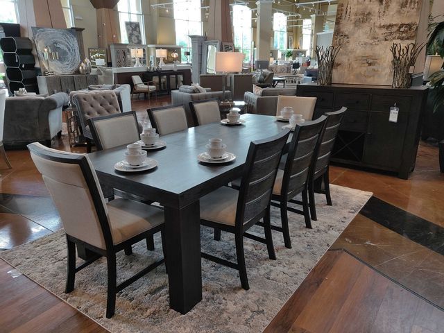 Elements Grady Dining Table, 6 Slat Back Side Chairs & 2 Upholstered Host Chairs-2