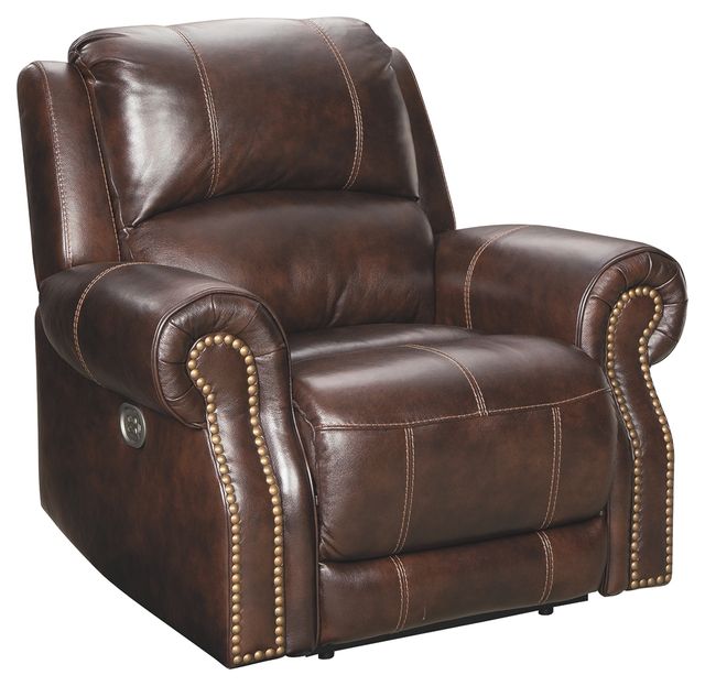 Signature Design by Ashley® Buncrana Chocolate Power Recliner with Adjustable Headrest
