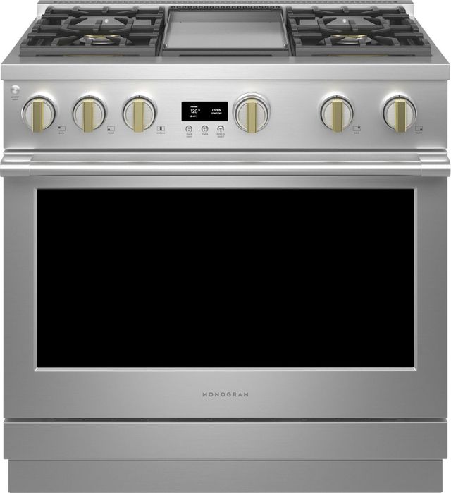 Monogram® Statement Collection 36" Stainless Steel Pro Style Natural Gas Range-1