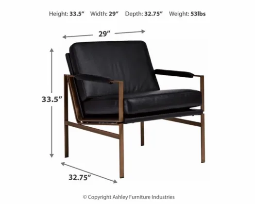 Chaise d'appoint Puckma en cuir noir Signature Design by Ashley® 2