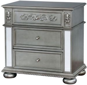 Furniture of America® Azha Silver Nightstand