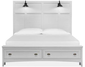 Magnussen Home® Heron Cove Chalk White Queen Lamp Storage Panel Bed