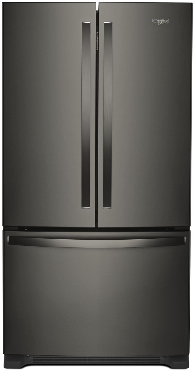 Whirlpool® 20 Cu. Ft. Wide Counter Depth French Door Refrigerator-Fingerprint Resistant Black Stainless Steel