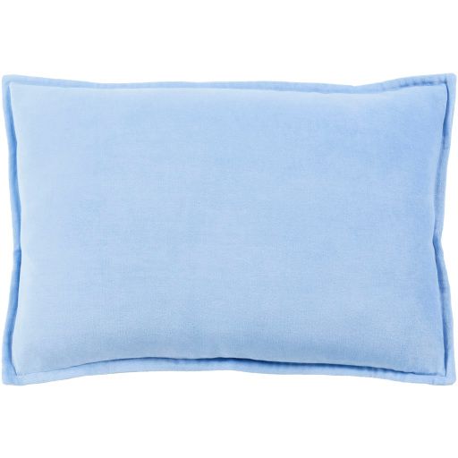 Surya Cotton Velvet Bright Blue 22"x22" Pillow Shell with Down Insert-1