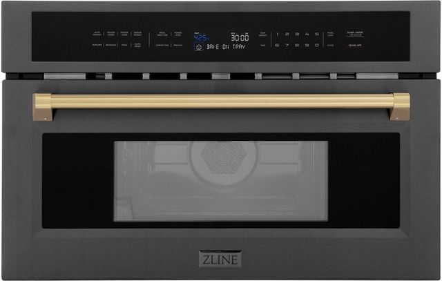 ZLINE Autograph Edition 1.6 Cu. Ft. Black Stainless Steel Electric Speed Oven