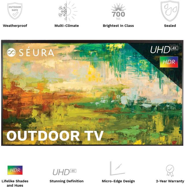Seura® Shade Series 2™ 65" 4K Ultra HD Outdoor TV 24