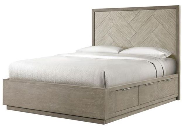 Riverside Furniture Zoey Queen Herringbone Panel Single Storage Bed