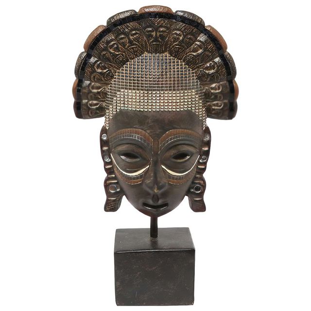 Uma Home Primitive African Mask Sculpture-0