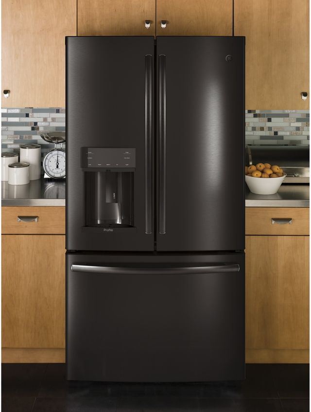 GE Profile™ 27.83 Cu. Ft. Black Stainless Steel French Door Refrigerator 12