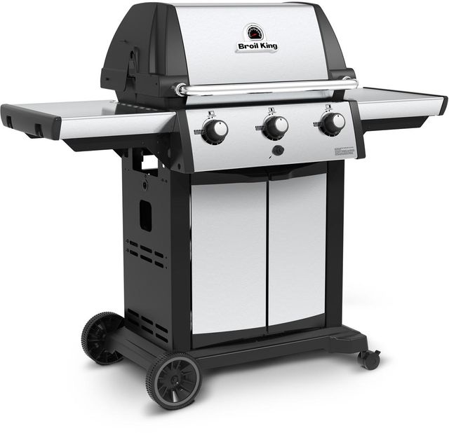 Broil King® Signet™ 320 Black with Stainless Steel Free Standing Grill 1