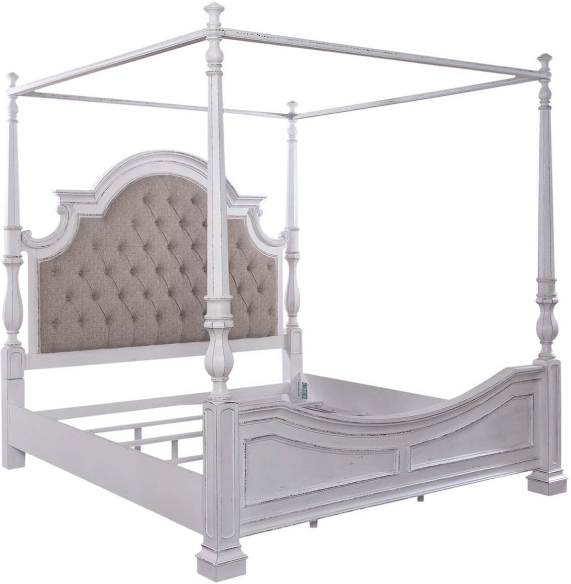 white queen canopy bed frame