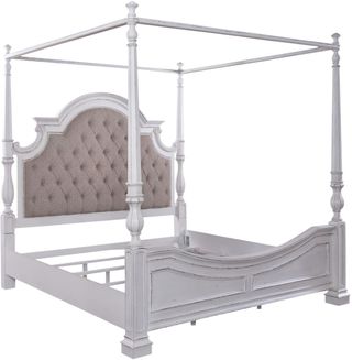 Liberty Furniture Magnolia Manor Antique White Queen Canopy Bed