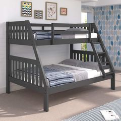 Woodcrest Gray Twin Over Full Mission Bunk Bed