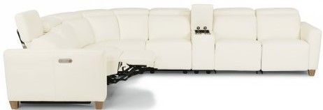 Flexsteel® Astra White Power Reclining Sectional with Power Headrests 1