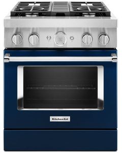 KitchenAid® 30" Ink Blue Commercial-Style Free Standing Dual Fuel Range